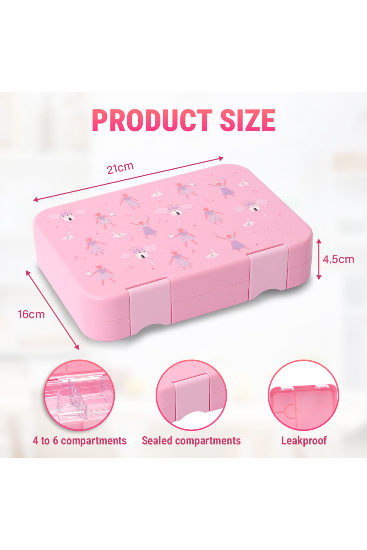 Bamboo Bark childrens kids tritan lunch box, bento, snack box with compartments for school nursery toddler lunchbox