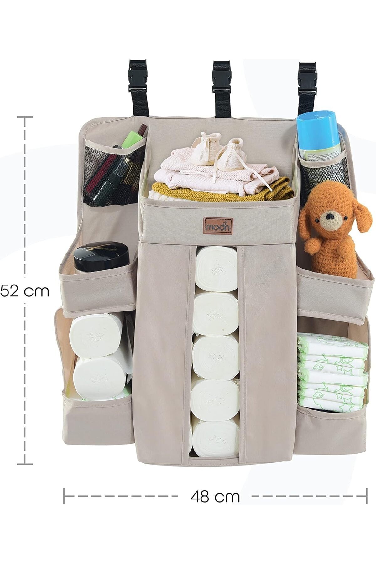 MOON Baby Crib Orgnizer- Beige