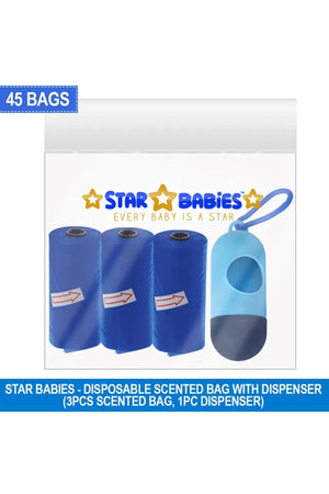 Star Babies - Scented Bag With Dispenser Pack of 3/45 Bags - Navy Blue