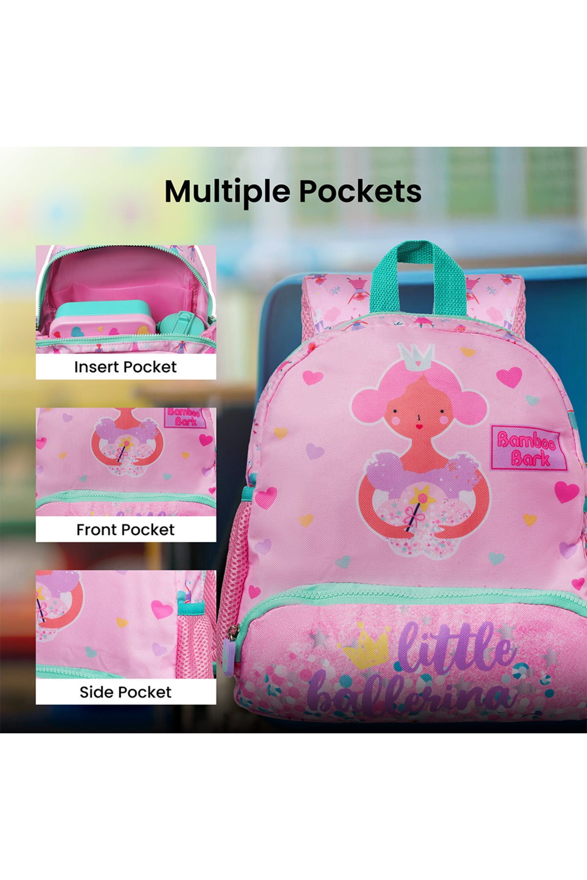 Bamboo Bark insulated kids, childrens, toddler backpack, school bag for nursey