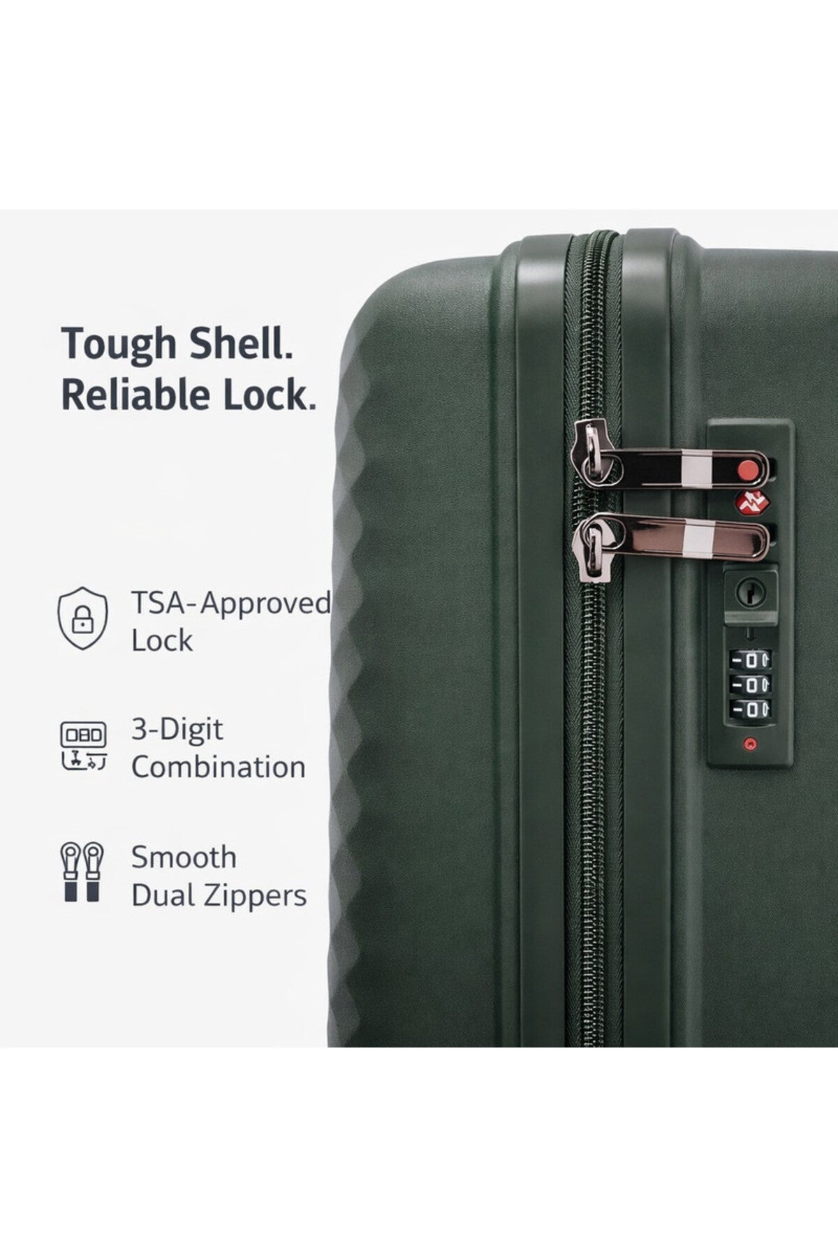 ELITE- Premium Hard-Shell Luggage 28 inch – Lightweight Spinner Suitcase – Dark Green