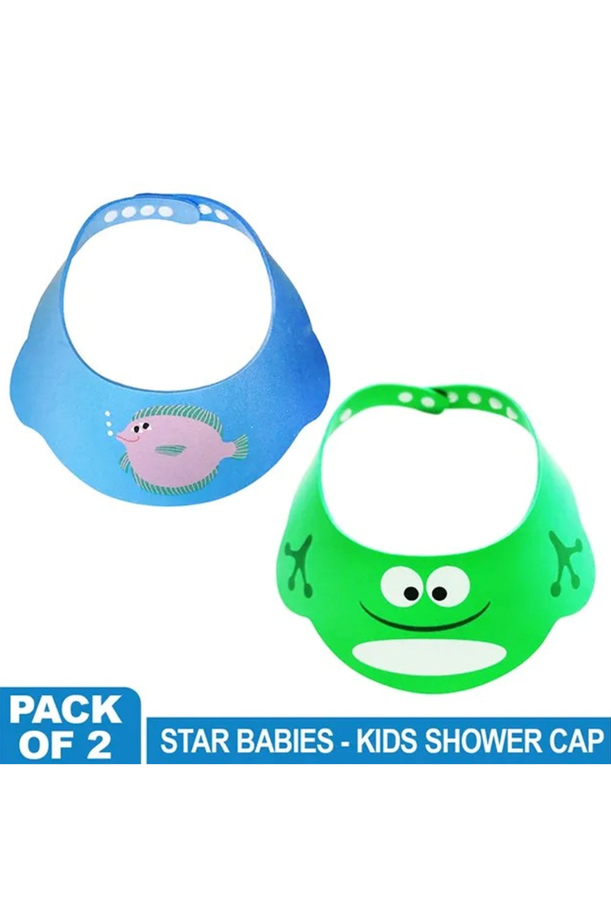 Star Babies Shower Cap Pack of 2 Green and Blue