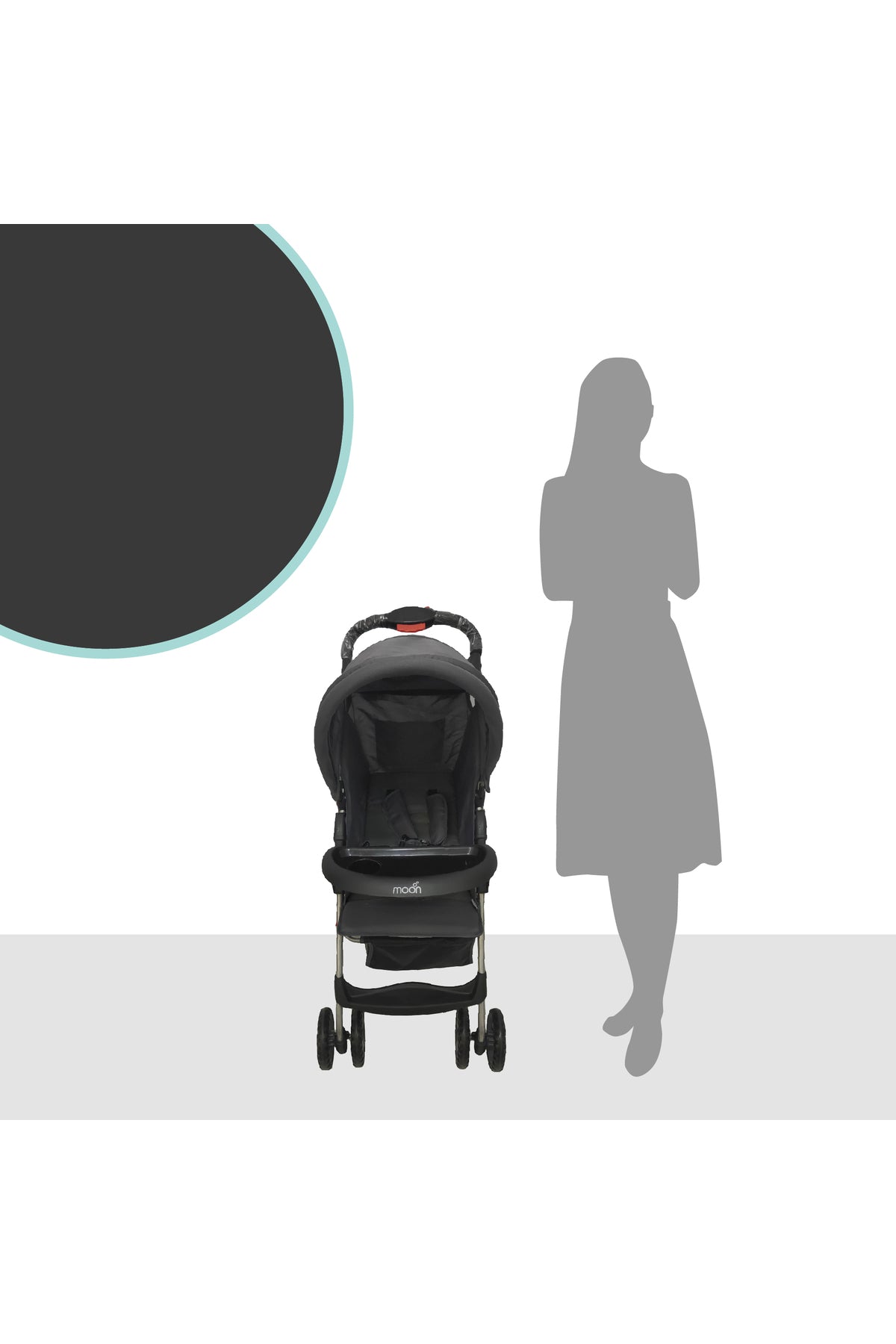 MOON - Bezik One Fold Stroller - Black