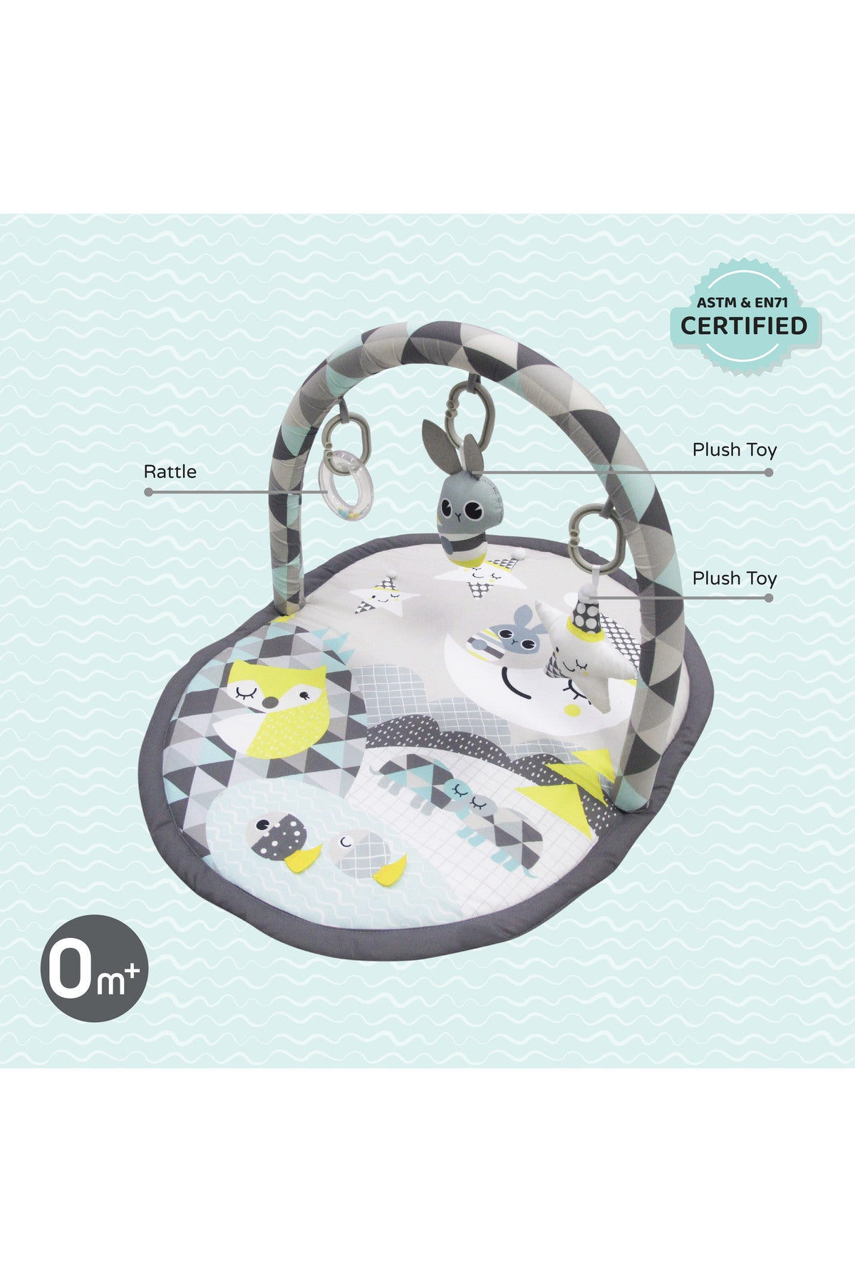 MOON a good night mat with single arch Om+, Baby playmat & Activity Gym