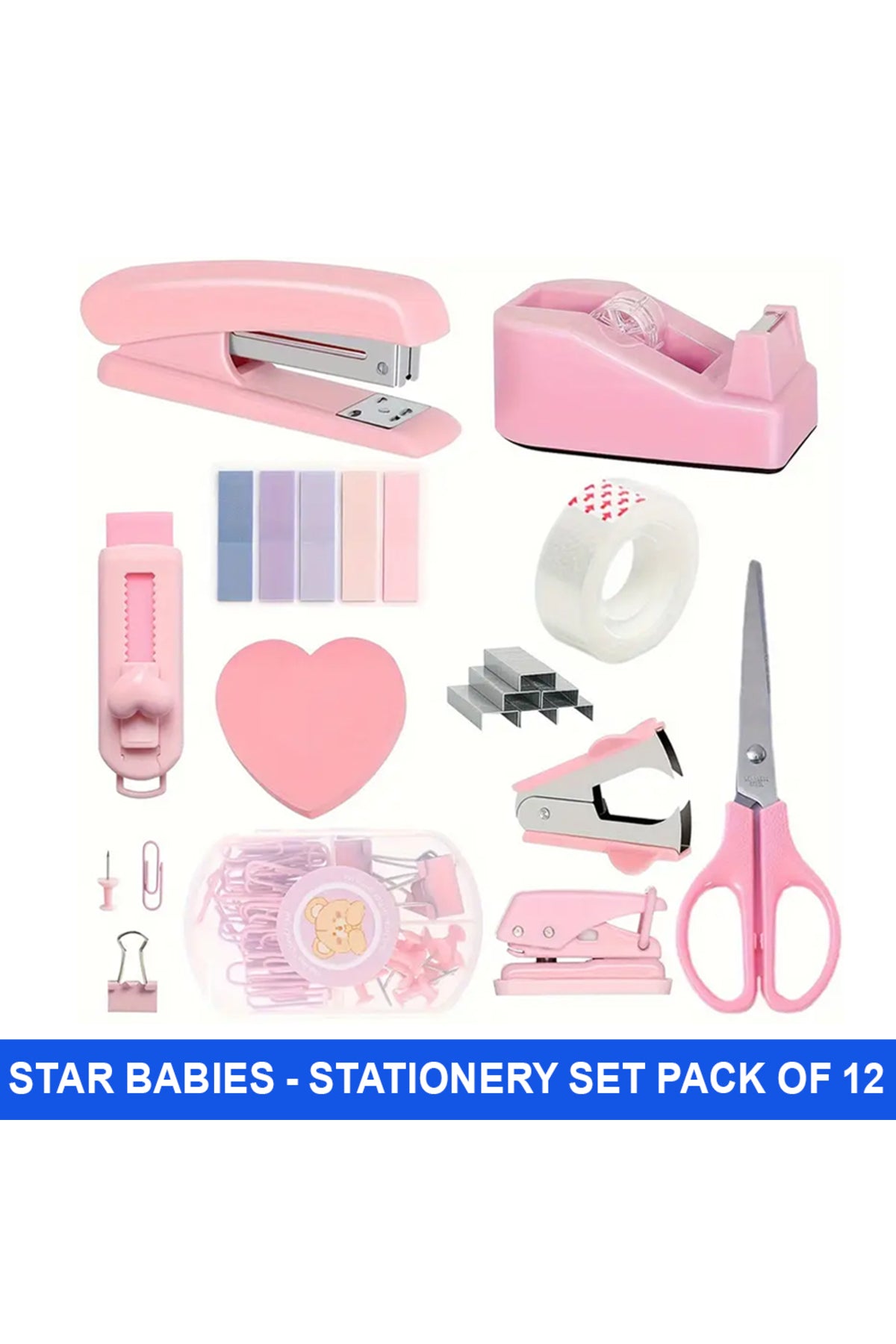Star Babies - Stationery Set - Pack of 12 - Pink