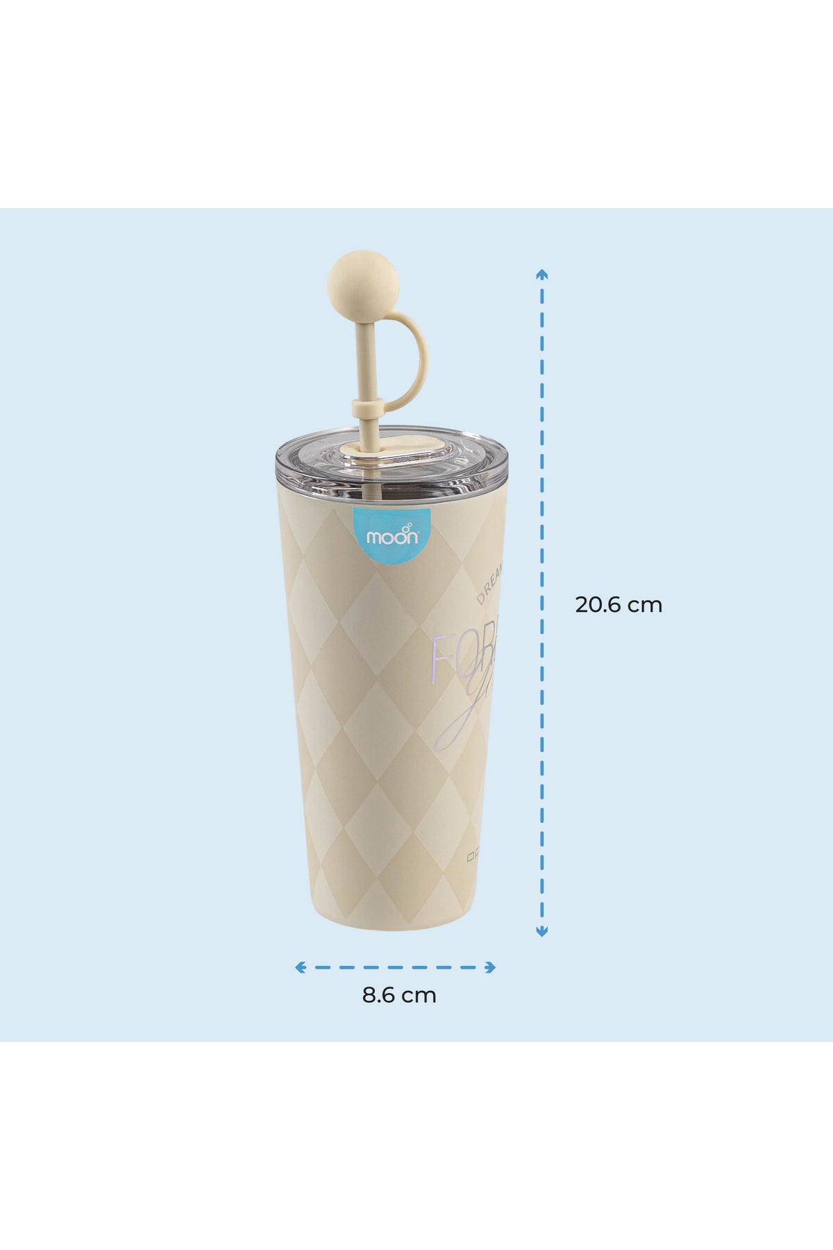 MOON Double Wall Smoothie Cup With Straw
86x86x206mm
473ml / 16oz-White