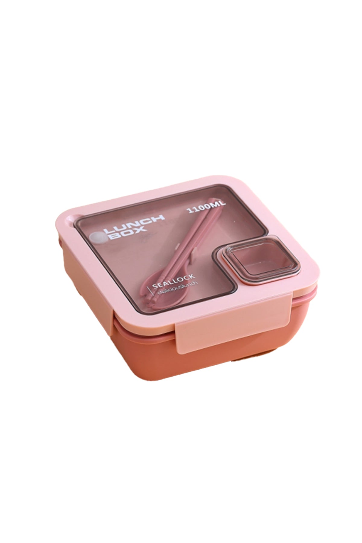 Star Babies - Lunch Box With 2 Compartments, Spoon And Fork - Pink - 1100ml