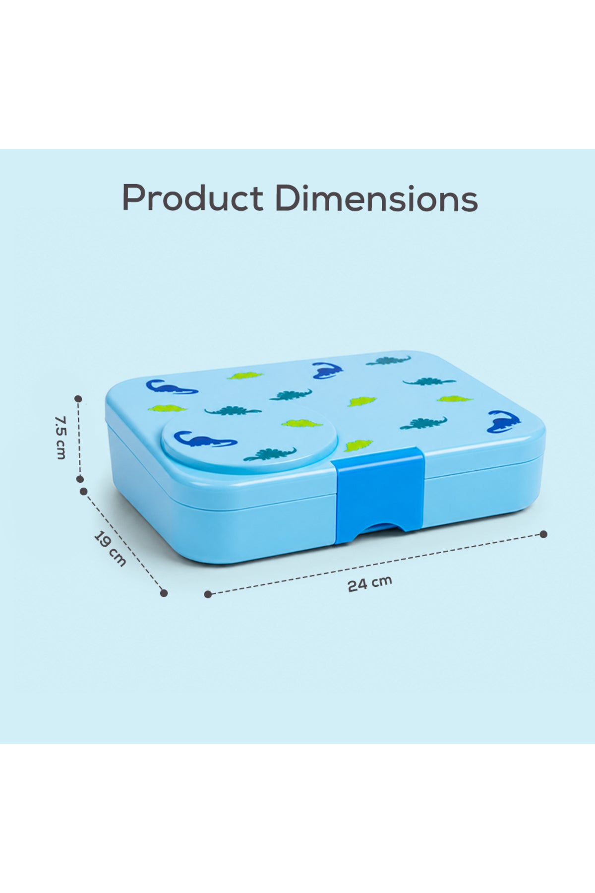 Cocobee Dino Bento Lunch Box With Food Jar, 4 Compartments, Leakproof & Odour-Free, Bpa-Free, 1.67L, Microwave Safe – Blue (3 Years+)