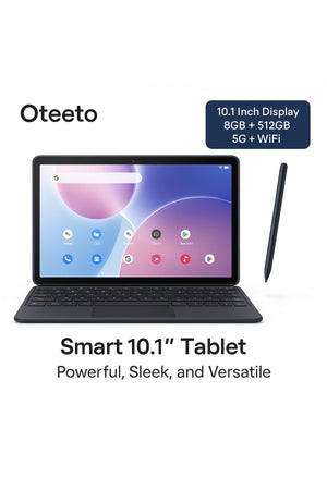Oteeto TAB 14 Pro Tablet Wifi+5G with keyboard, Touch pen and mouse – 8GB RAM / 512GB Memory – Gray