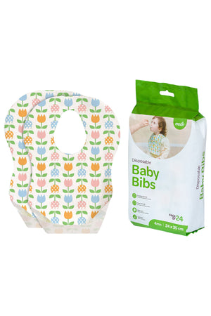 MOON Disposable baby bibs- Flowers (24 x 35 cm)