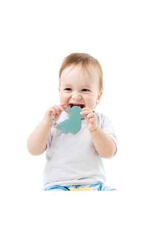 MOON Fuzzy Friends Soft Baby Rattle and Teether Toy- 6m+ -Elephant