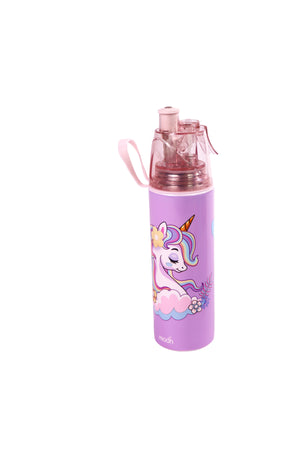 MOON Kids Water Bottle with Spray Mist | Cooling Spray | BPA-Free  Stainless Steel | Leak-Proof for School, Camping, Hiking, Outdoor Play | Boys Water Bottle |500ml