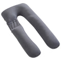 MOON Organic U Shaped Maternity Pillow with Detachable Back Support-Grey