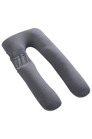 MOON Organic U Shaped Maternity Pillow with Detachable Back Support-Grey