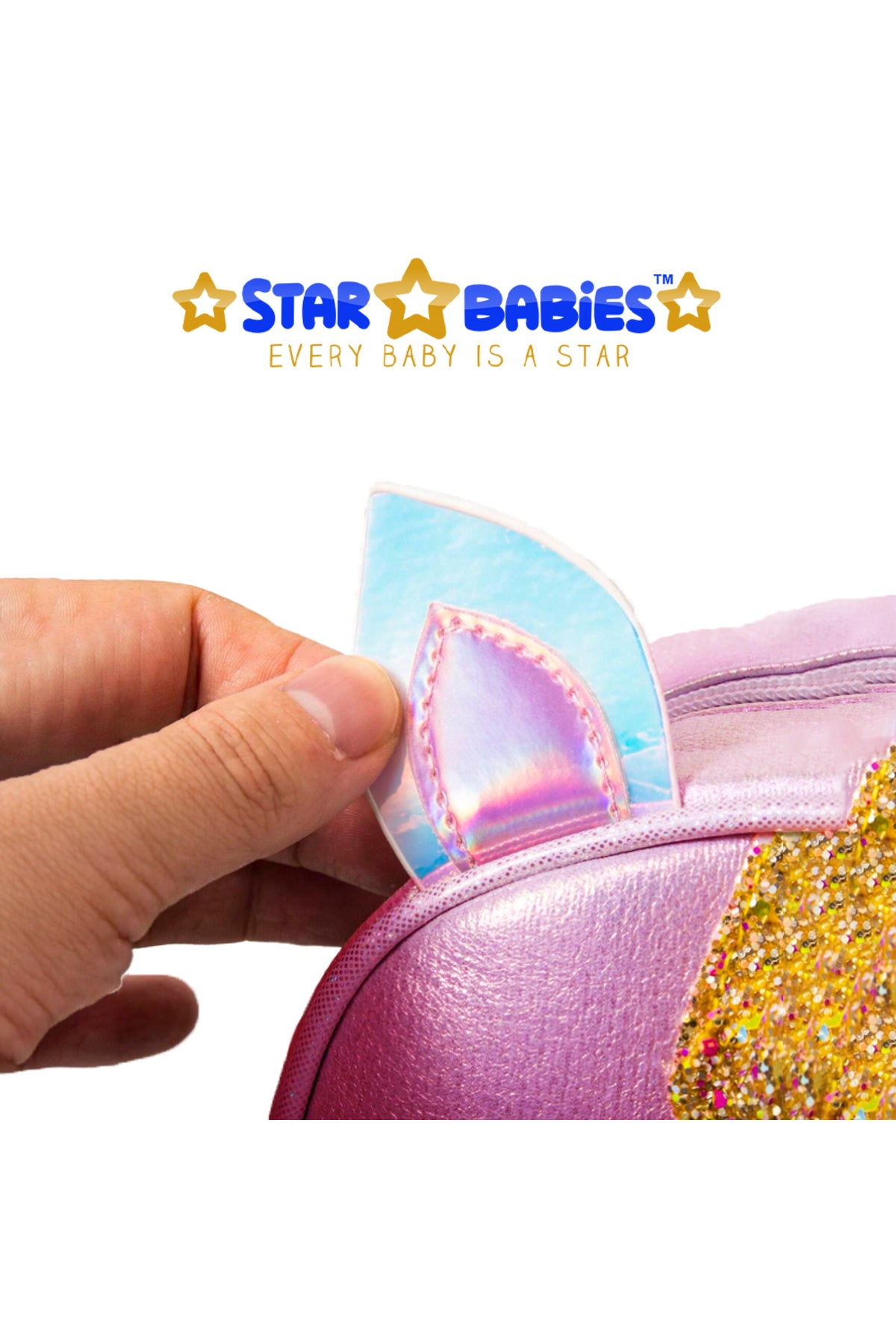 Star Babies - Unicorn School Backpack - Silver & Pink