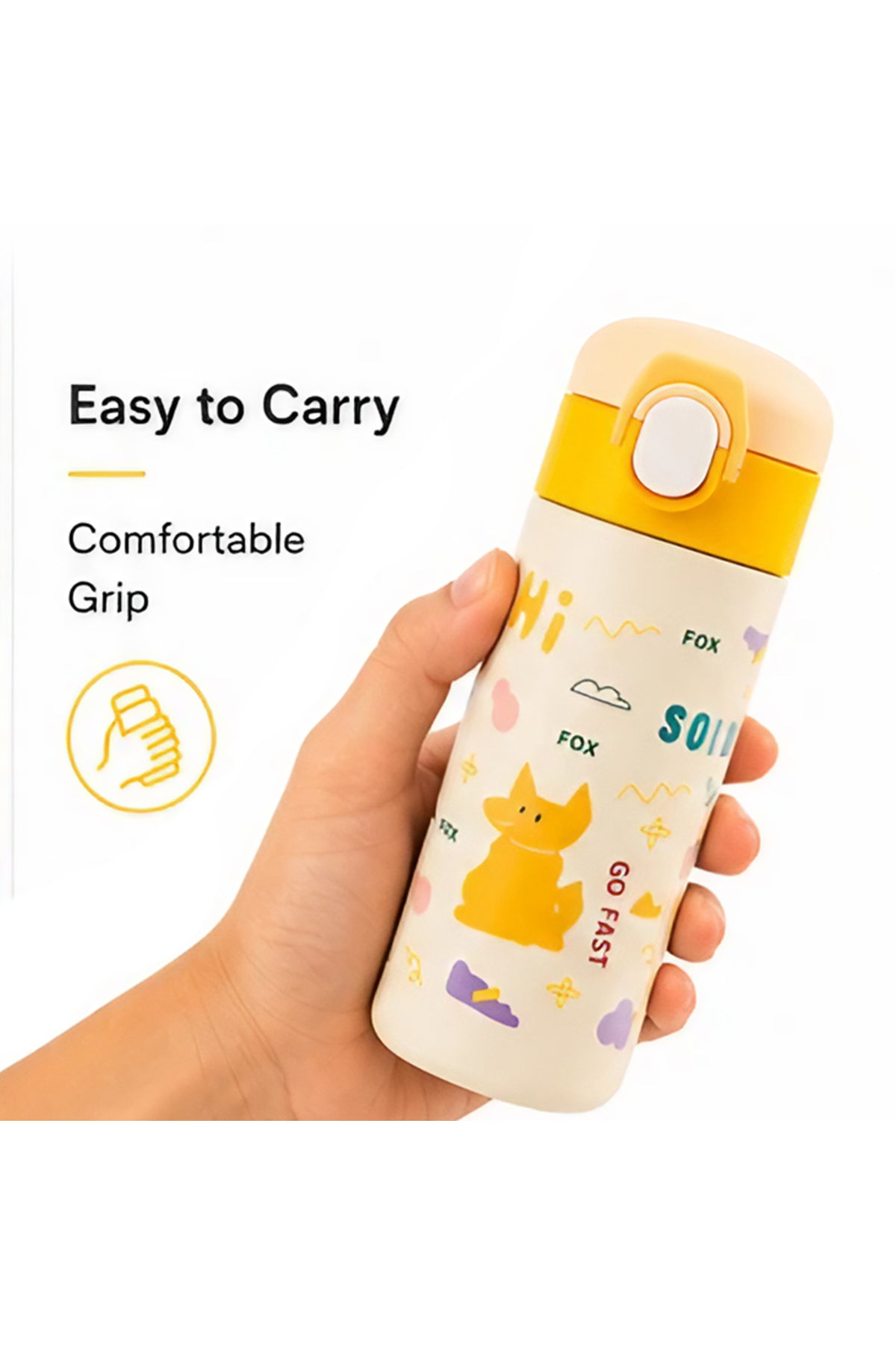 Cocobee Insulated Stainless Steel Water Bottle – Leakproof, 500Ml, Odour-Free,(3+ Years)- Yellow