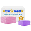 Star Babies - Disposable Changing Mat - Pink - 50pcs With Changing Mat - Lavender - 12pcs