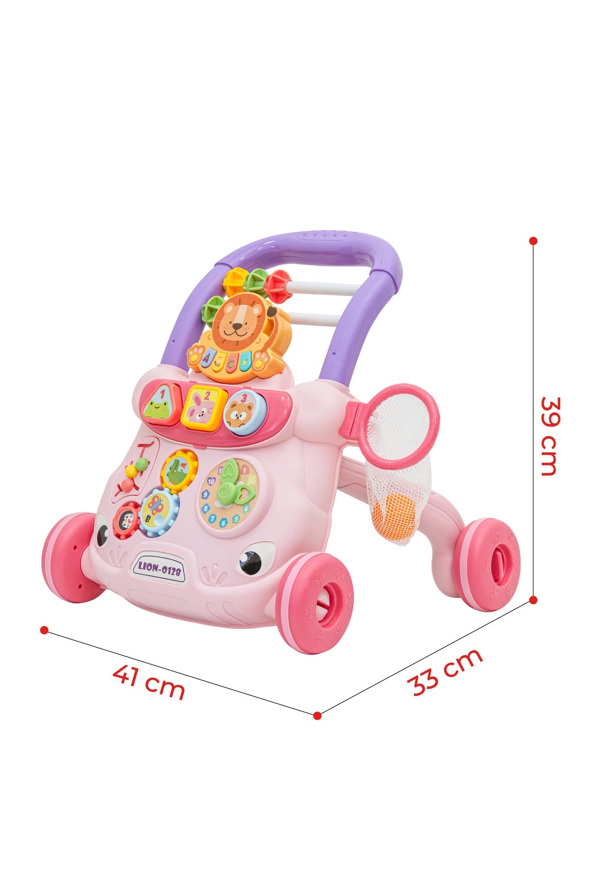 MOON Baby Push Activity Walker with Weight Increase Tank Design for Perfect Balance-Pink