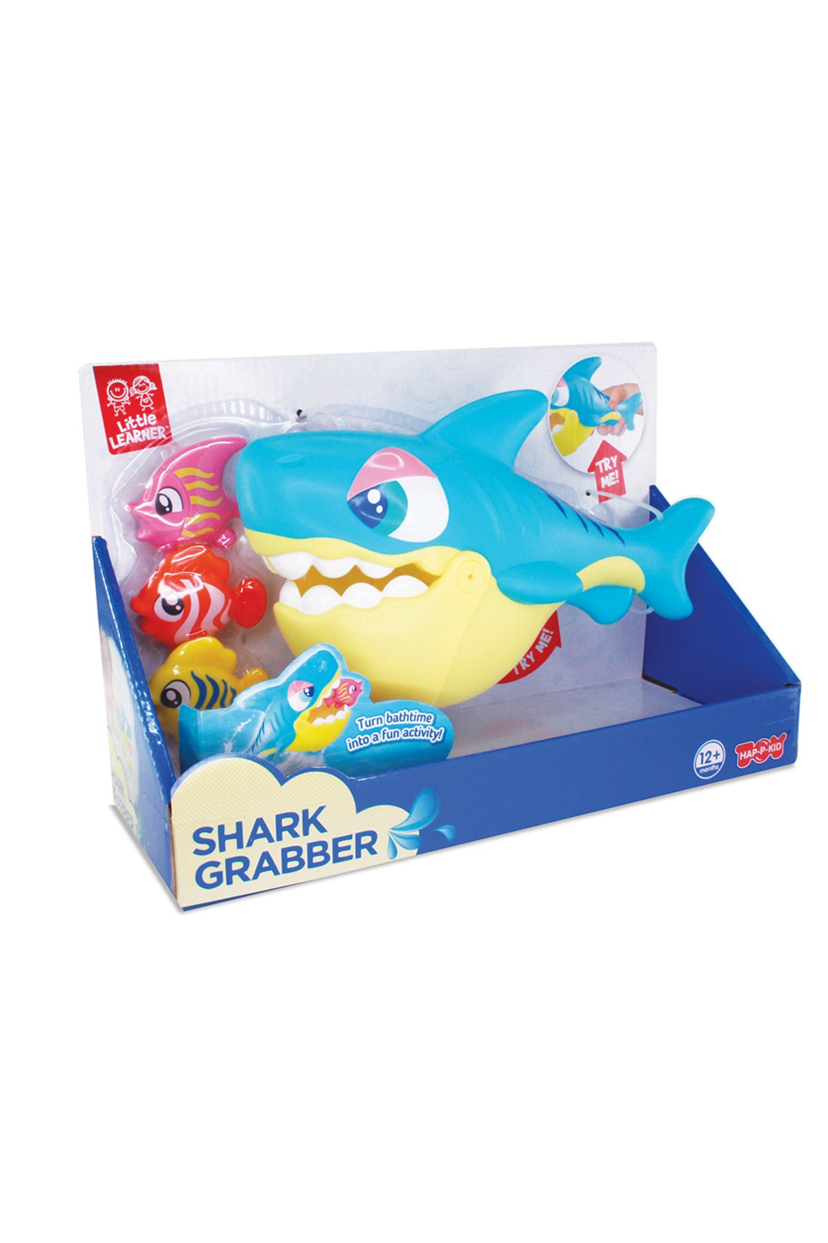 Little Learners Shark Grabber - Fun Bath Toy with Shark and 3 Floating Fish, Interactive Bathtime Activity, 12M+