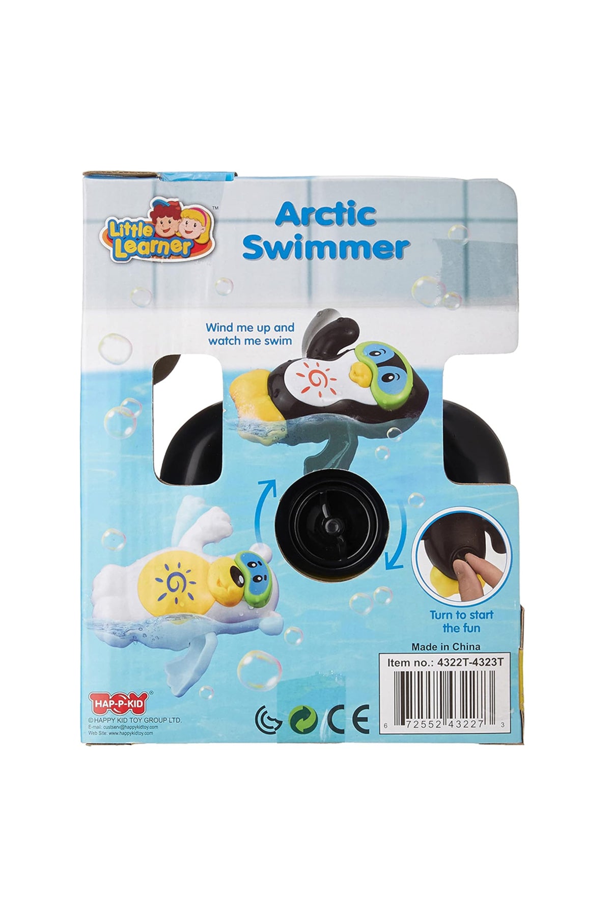 Little Learners Arctic Swimmer - Wind-Up Bath Toy, Swims in Water, Assorted 12M+