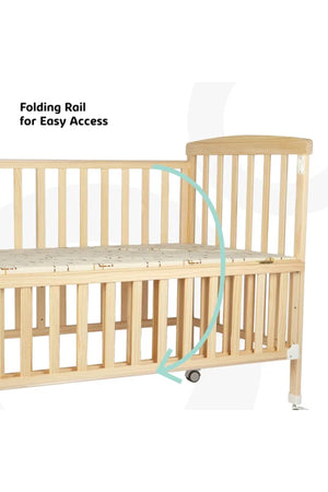 MOON Wooden Portable crib(129X69X96 cm) -Natural wood