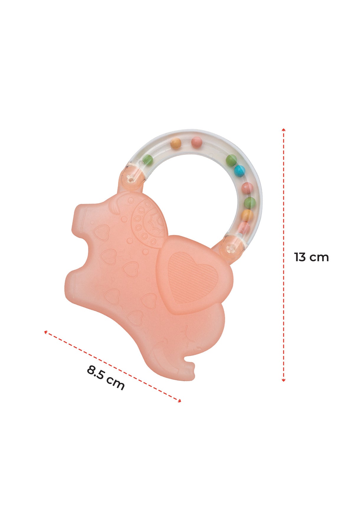 MOON Fuzzy Friends Soft Baby Rattle and Teether Toy- 6m+ -Elephant