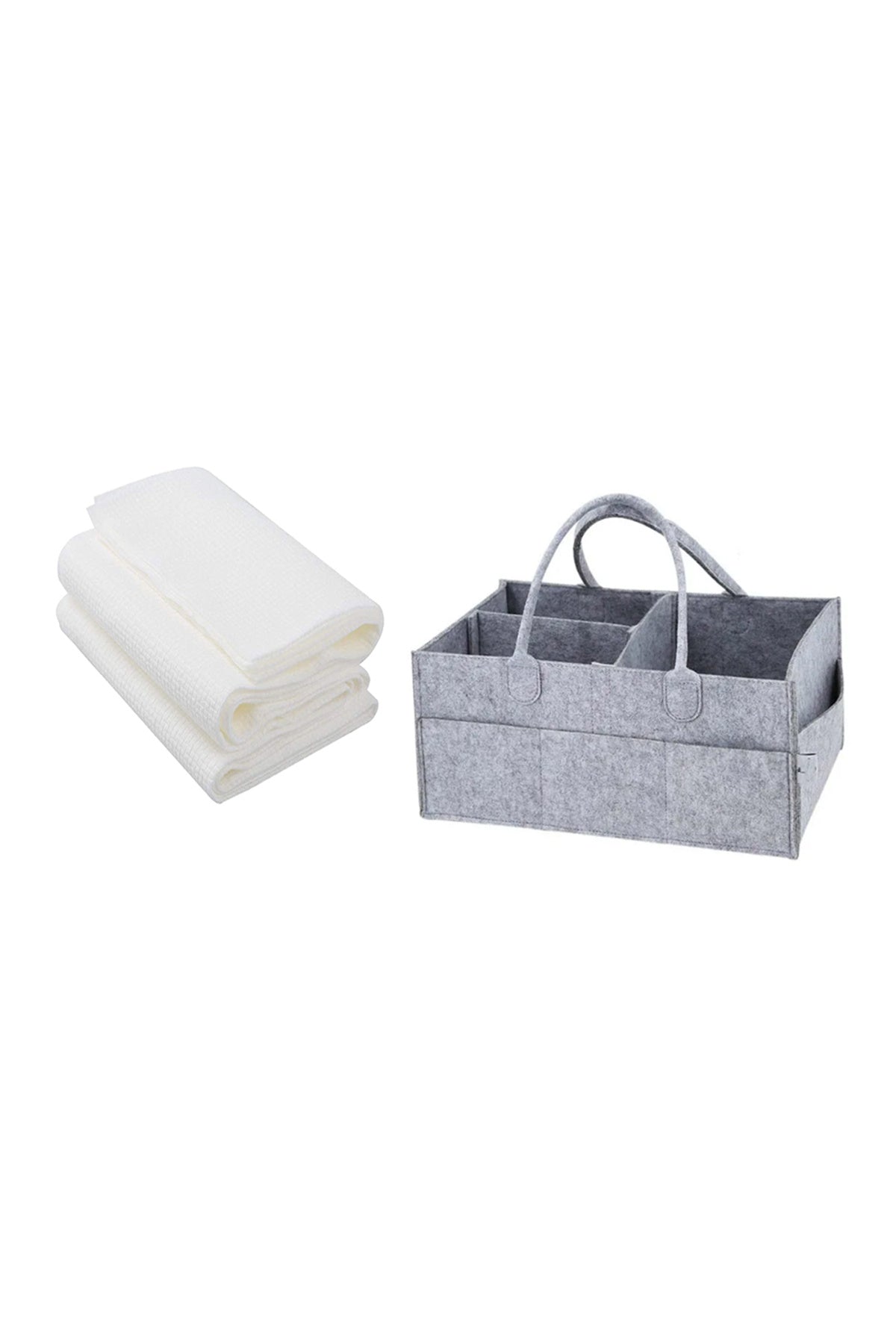 Star Babies - Caddy Diaper Bag Organizer & Disposable Towel 3pcs - Grey