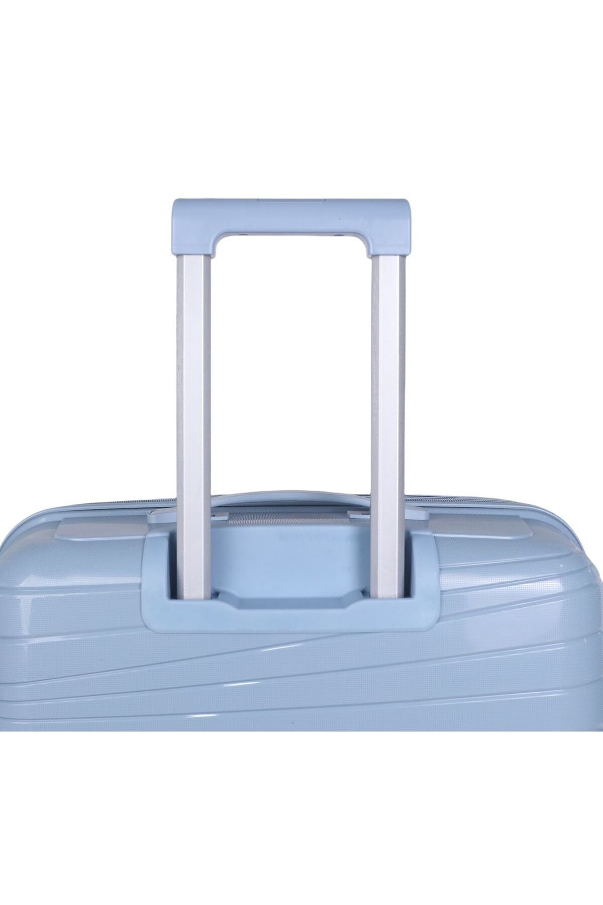 W.O.K 24" Lightweight Hard Shell Cabin Trolley – Polypropylene Luggage With Spinner Wheels & Number Lock (Blue)