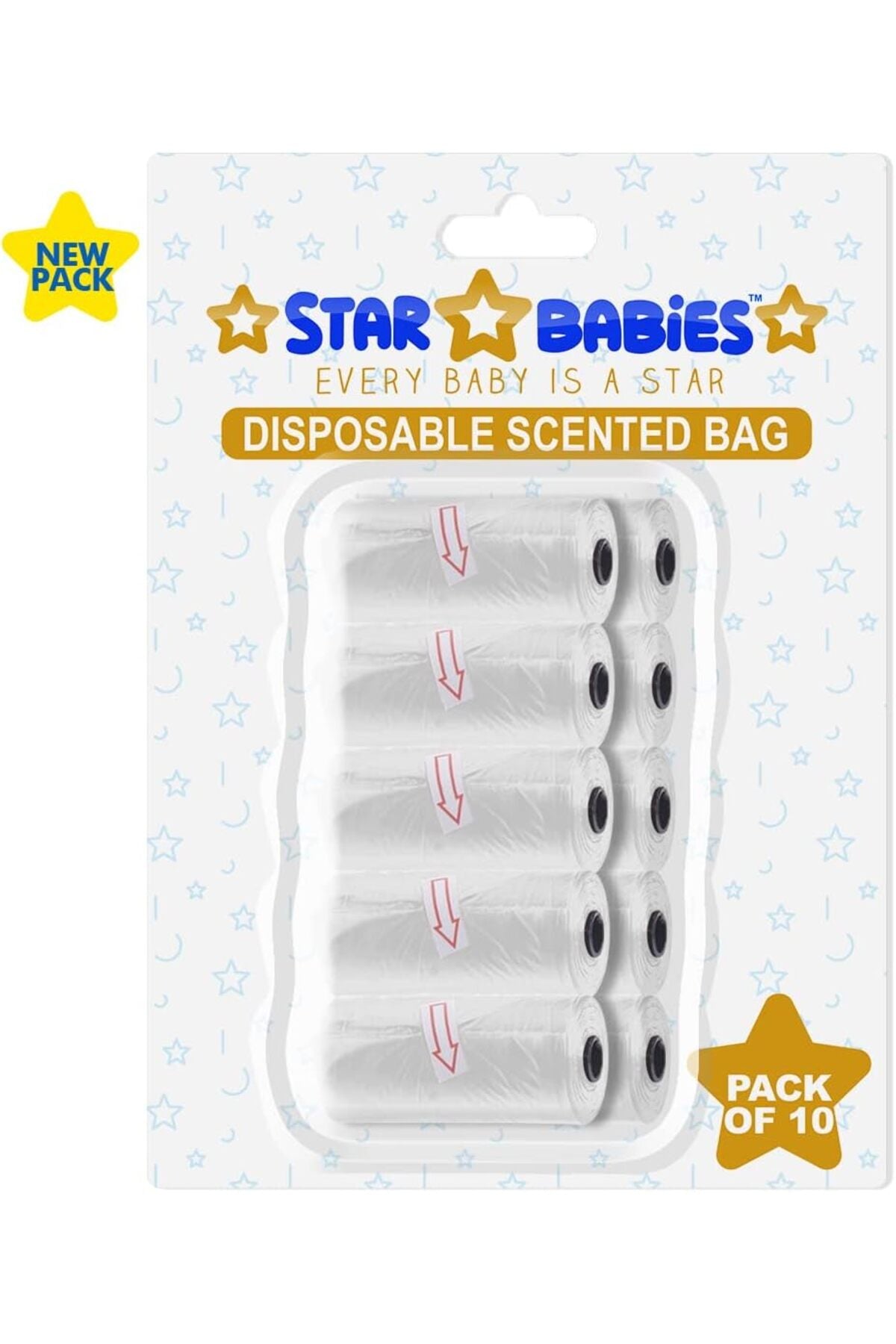 Star Babies Scented Bag White Pack of 10 (150 Bags)22x32cm