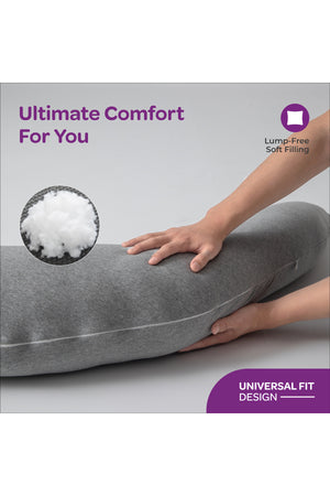 MOON Organic Cresent Maternity Pillow - Light Grey