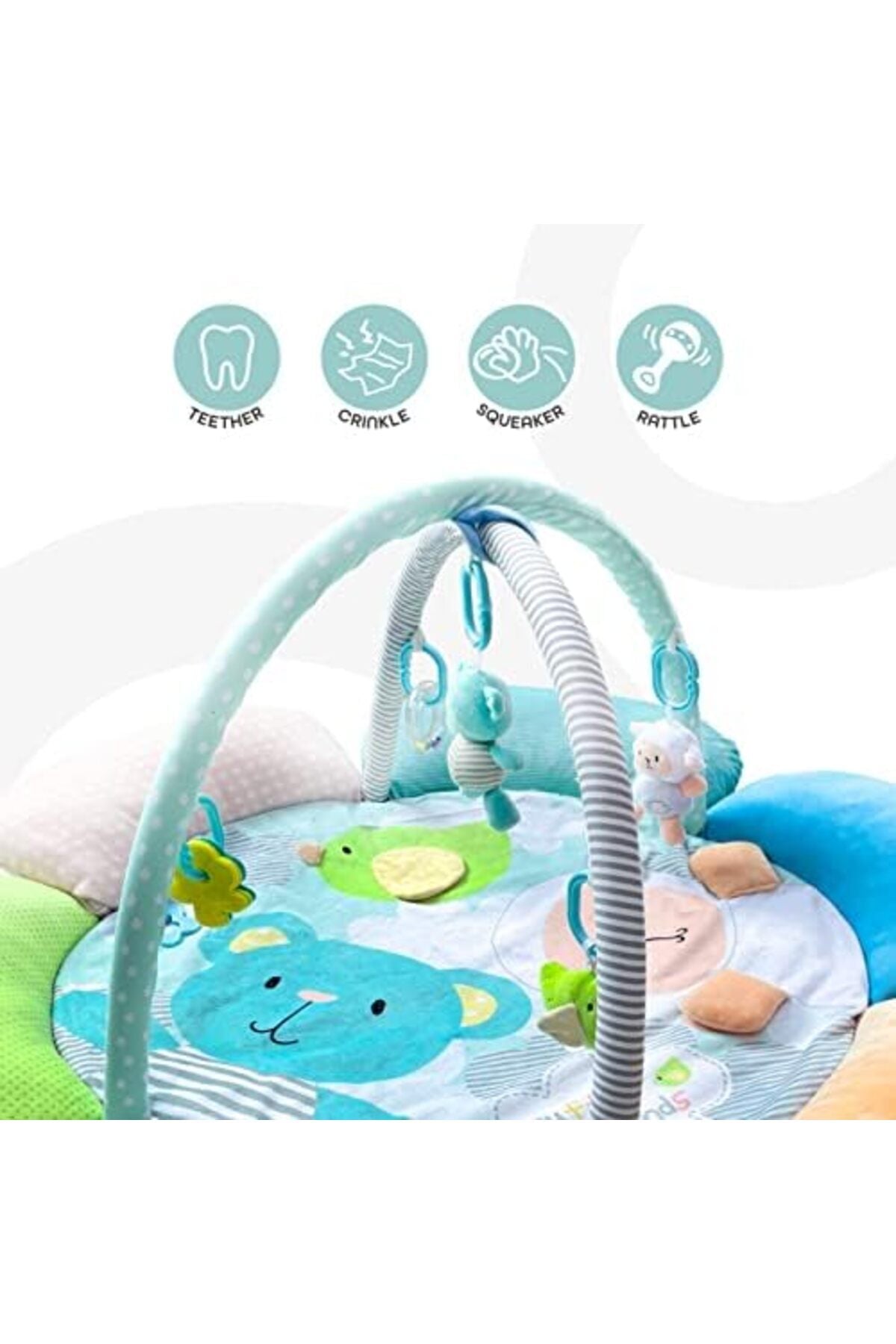 MOON Flower cushion Playmat - Bear and Sheep