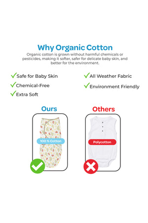 Moon Organic Swaddle Lightweight and Breathable Pack of 1 - Melon