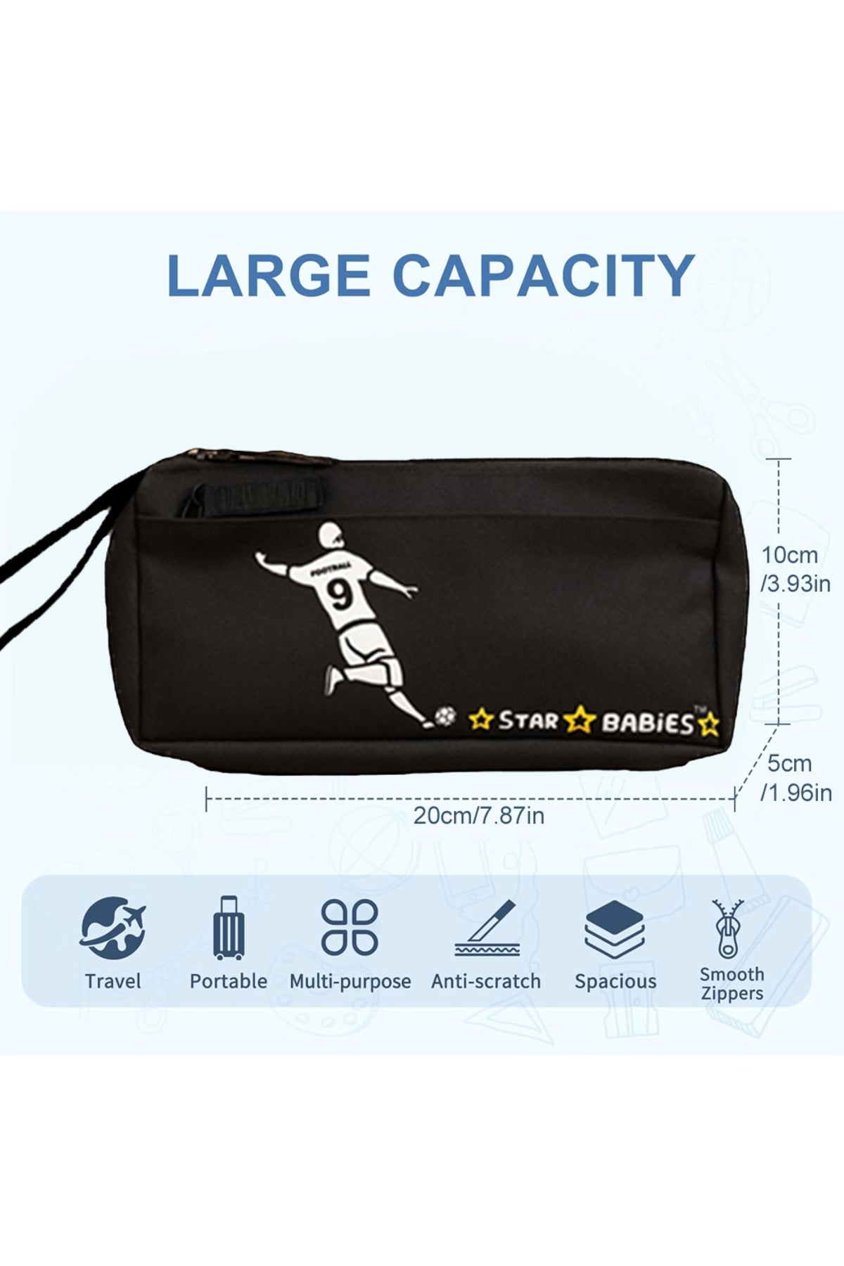 Star Babies - Double Zipper Pencil Case - Football