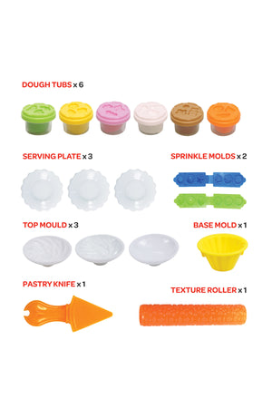 MOON Kid's Dough Cupcake Set. 6 x 1oz dough pot
