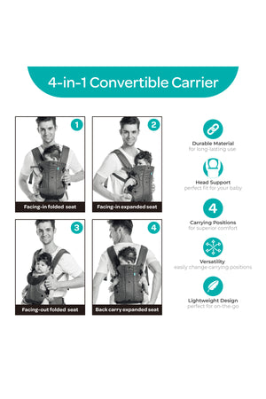 MOON KaryGo 4 in 1- baby Carrier-Grey