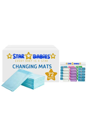 Star Babies - Disposable Changing Mat 72Pcs with 30Pcs Scented Bag - Assorted