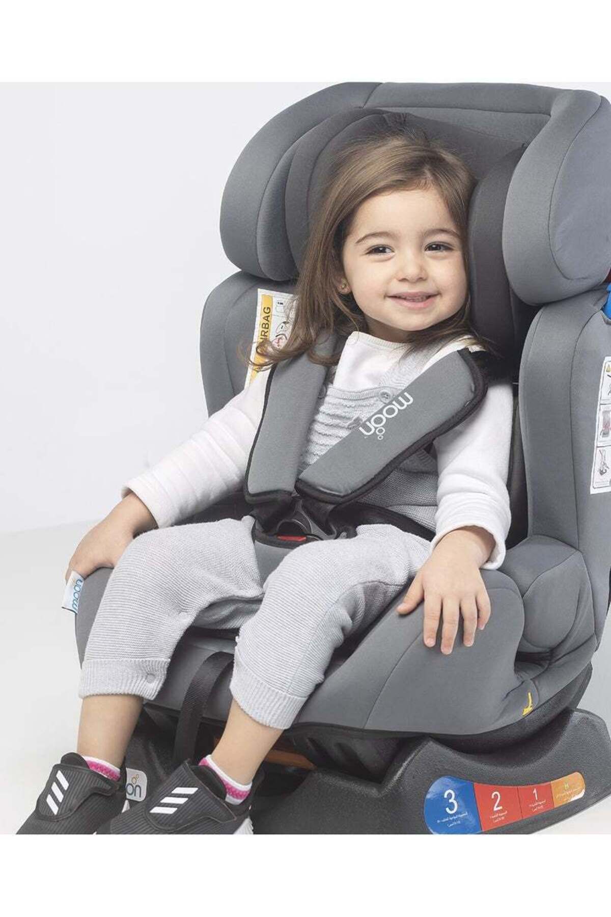 MOON Sumo Baby/Infant Car seat suitable from Birth to 6 Years-(Group(0,1,2) (0-25 Kg)-Grey