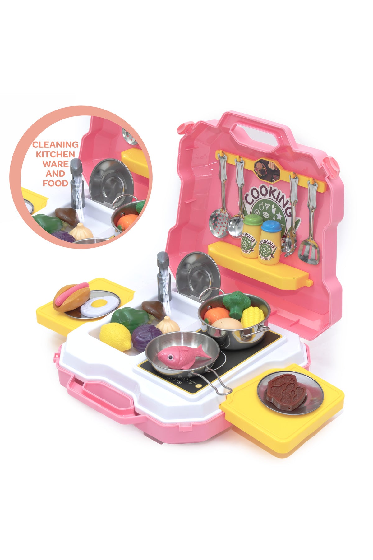 MOON Kitchen Expert- Junior Chef Stainless Steel Kitchen Cooking Set (35Pcs) -for 3y+