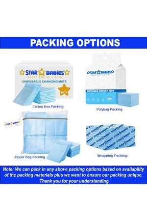 SunBaby Disposable Changing Mats, Pack of 36 - Blue