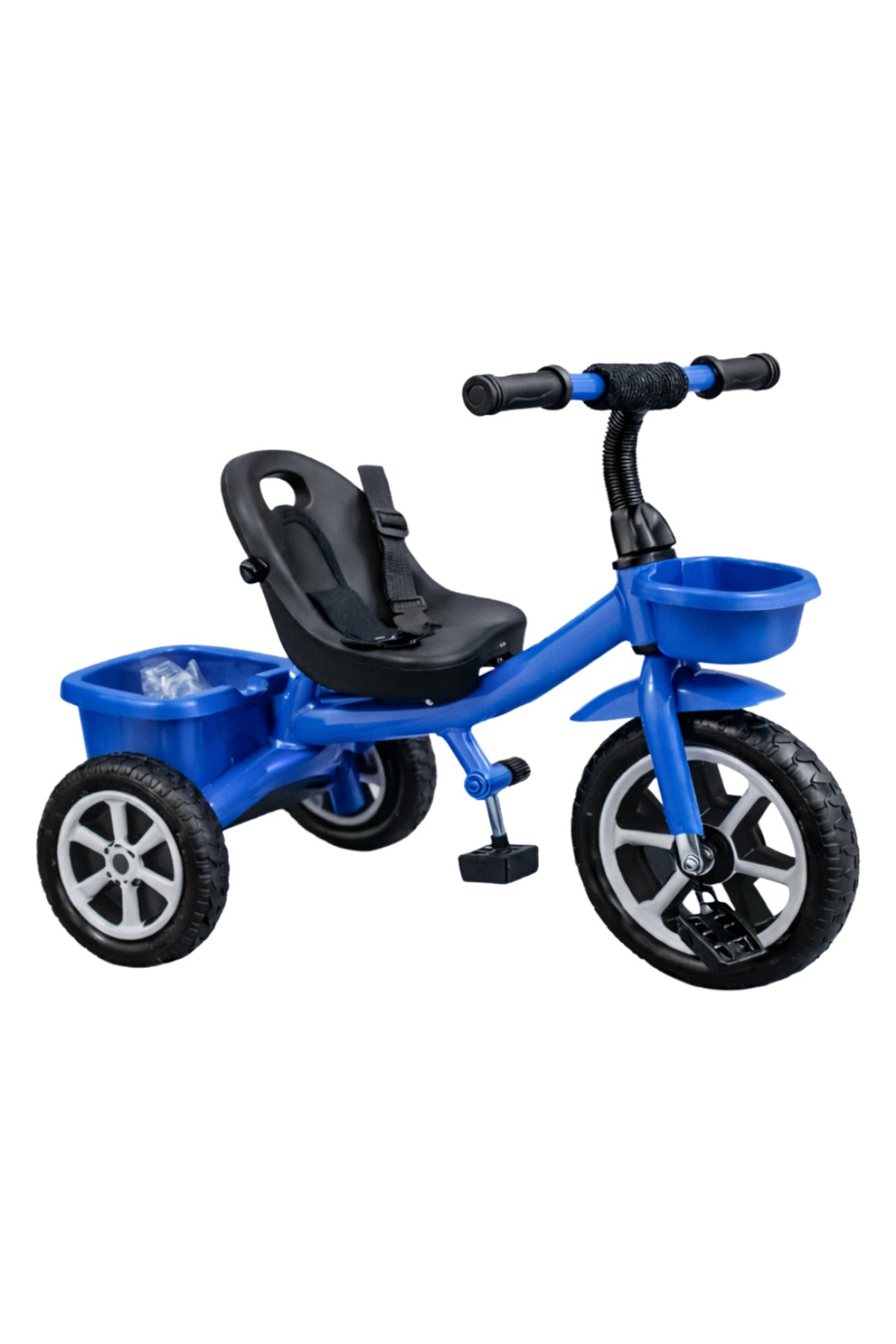 StarMarz Toddler 3-Wheel Tricycle Ride-On Toy with Safety Seat, Cup Holder & Rear Storage Basket - Blue