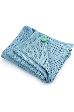 MOON Organic Cellular Blanket 75 X 100 cm – for 0 Months+ -Blue