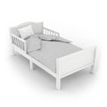 MOON Wooden Toddler Bed(143 x 73 x 60) -White