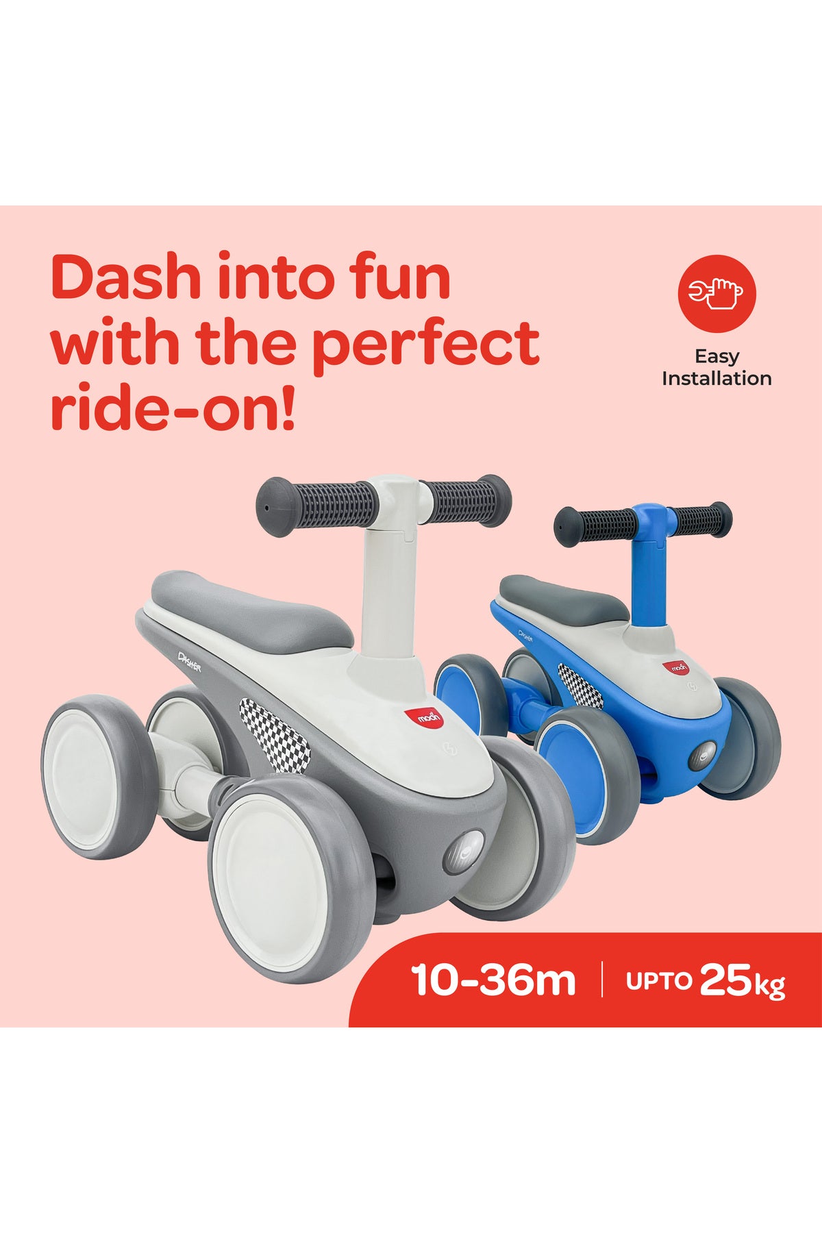 MOON Dasher Kids Balance Bike Kids cycles for 1-3 years-Grey