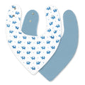 MOON Bandana bibs regular ( Organic) ( PK -2) Elephant & Blue