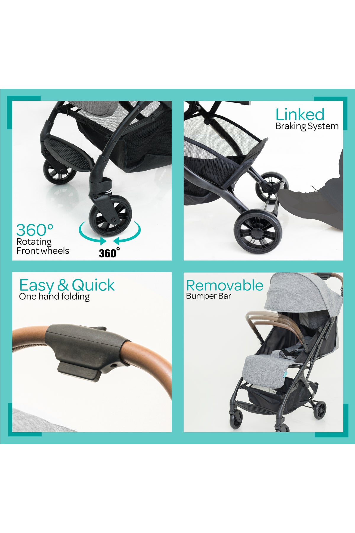 MOON Ritzi-Lite Baby Cabin Stroller -Grey
