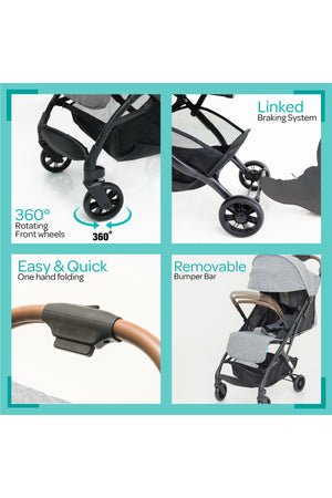 MOON Ritzi-Lite Baby Cabin Stroller -Grey