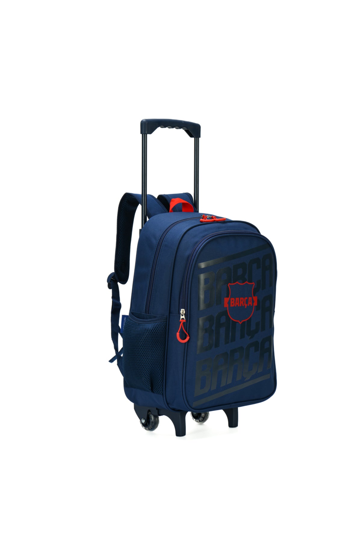 FC Barcelona 3 in 1 Trolley Set for Children Over 8 Years – BARCA Football Premium Trolley Backpack with Lunch Bag & Pencil Case, Dual Compartment School Bag for Kids & Teens, Travel & College Backpack