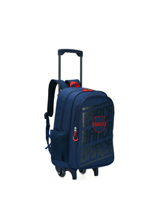 FC Barcelona 3 in 1 Trolley Set for Children Over 8 Years – BARCA Football Premium Trolley Backpack with Lunch Bag & Pencil Case, Dual Compartment School Bag for Kids & Teens, Travel & College Backpack