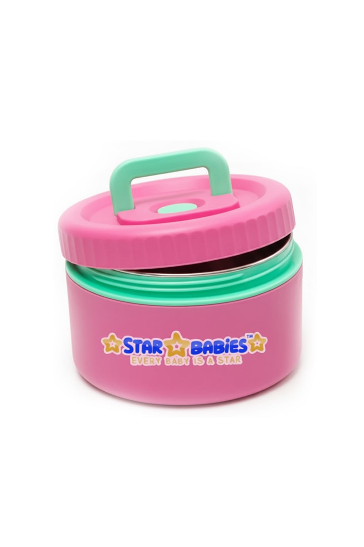 Star Babies High Quality Stainless Steel Portable Food jar/Soup bowl /Lunch box  for Kids Single Compartment Pink.