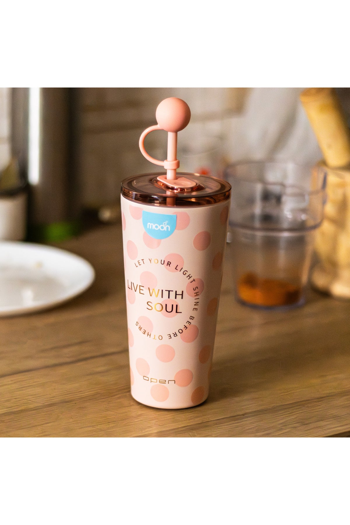 MOON Double Smoothie Cup With Straw
86x86x206mm
473ml / 16oz-Pink